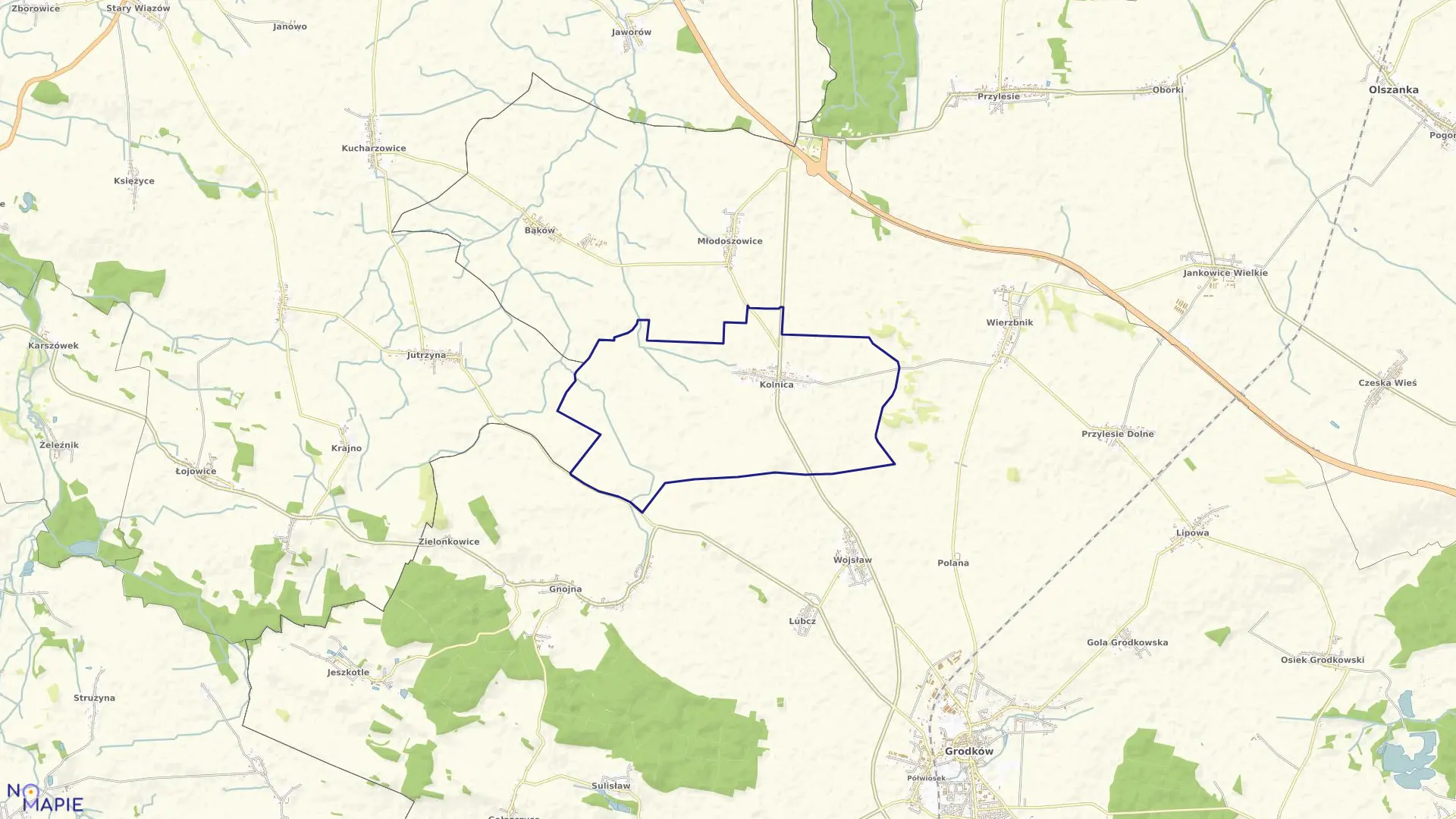 Mapa obrębu KOLNICA w gminie Grodków